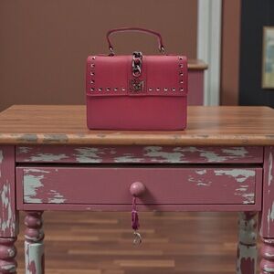 BADGLEY MISCHKA BORDEAUX VEGAN LEATHER HANDBAG
